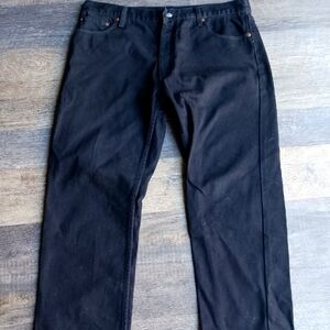 Levi Jeans  38x30 (Actual 38x28) Black 501 Denim Straight Leg Button  No fade Hm